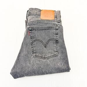 Levi's Wedgie Straight Charcoal Gray Denim Jeans Button Fly Size 26 x 26
